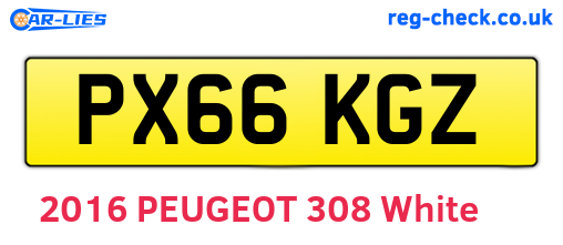 PX66KGZ are the vehicle registration plates.