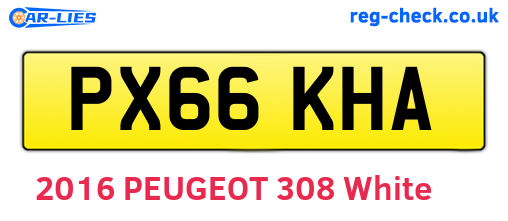 PX66KHA are the vehicle registration plates.