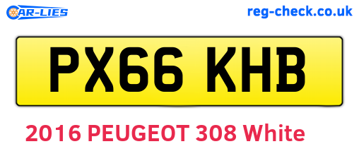 PX66KHB are the vehicle registration plates.