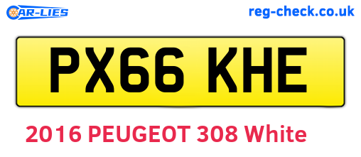 PX66KHE are the vehicle registration plates.