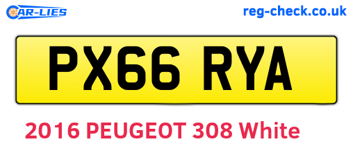 PX66RYA are the vehicle registration plates.