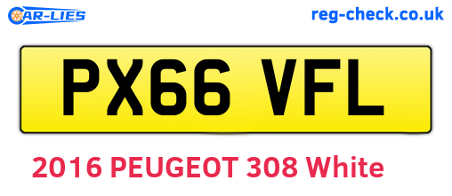 PX66VFL are the vehicle registration plates.