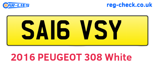 SA16VSY are the vehicle registration plates.