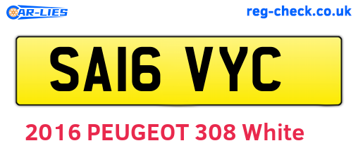 SA16VYC are the vehicle registration plates.