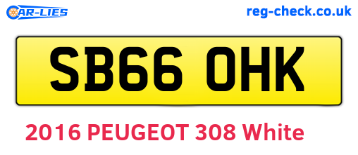 SB66OHK are the vehicle registration plates.