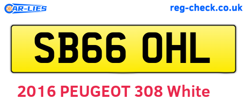 SB66OHL are the vehicle registration plates.