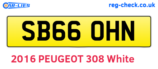 SB66OHN are the vehicle registration plates.