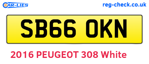 SB66OKN are the vehicle registration plates.
