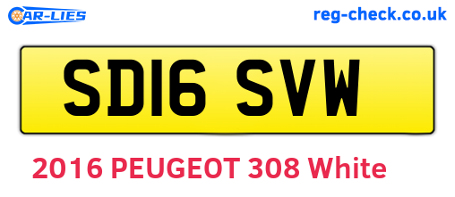 SD16SVW are the vehicle registration plates.