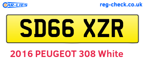 SD66XZR are the vehicle registration plates.