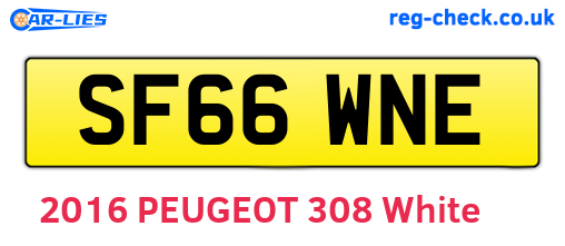 SF66WNE are the vehicle registration plates.