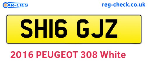 SH16GJZ are the vehicle registration plates.