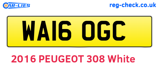 WA16OGC are the vehicle registration plates.