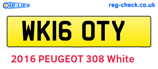 WK16OTY are the vehicle registration plates.