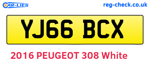 YJ66BCX are the vehicle registration plates.