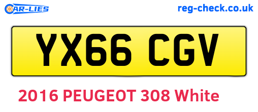 YX66CGV are the vehicle registration plates.