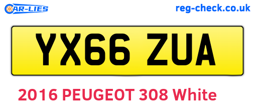YX66ZUA are the vehicle registration plates.