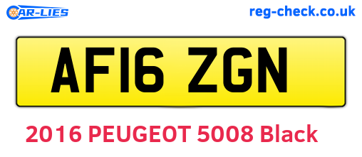 AF16ZGN are the vehicle registration plates.