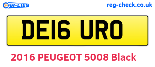 DE16URO are the vehicle registration plates.