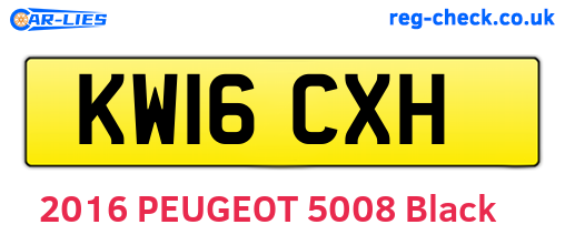 KW16CXH are the vehicle registration plates.