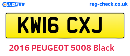 KW16CXJ are the vehicle registration plates.
