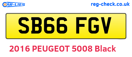 SB66FGV are the vehicle registration plates.
