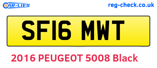SF16MWT are the vehicle registration plates.