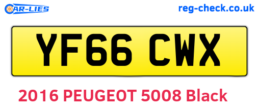 YF66CWX are the vehicle registration plates.