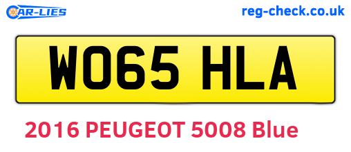 WO65HLA are the vehicle registration plates.