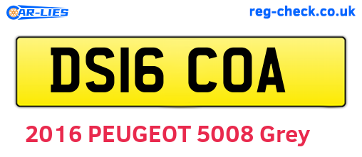 DS16COA are the vehicle registration plates.