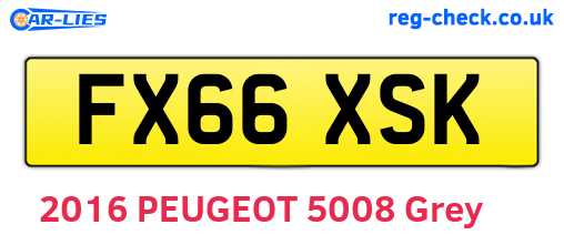 FX66XSK are the vehicle registration plates.