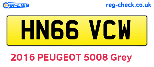 HN66VCW are the vehicle registration plates.