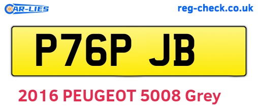 P76PJB are the vehicle registration plates.