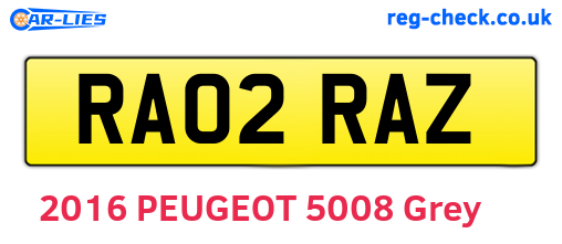 RA02RAZ are the vehicle registration plates.