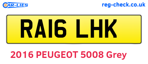 RA16LHK are the vehicle registration plates.