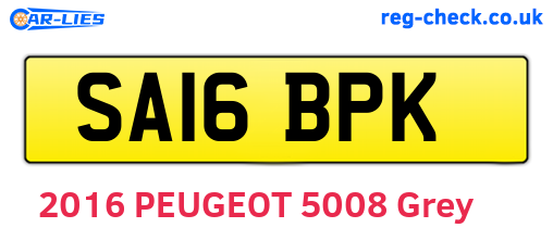 SA16BPK are the vehicle registration plates.