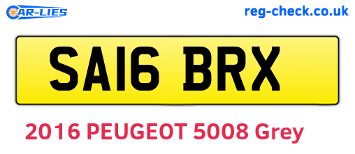 SA16BRX are the vehicle registration plates.