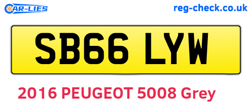 SB66LYW are the vehicle registration plates.