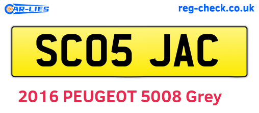 SC05JAC are the vehicle registration plates.
