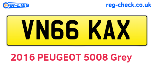 VN66KAX are the vehicle registration plates.