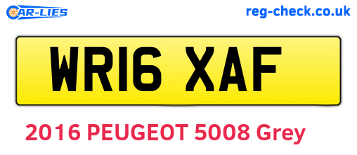 WR16XAF are the vehicle registration plates.