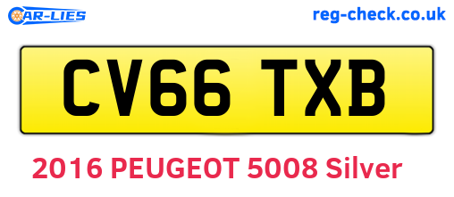 CV66TXB are the vehicle registration plates.