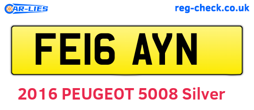 FE16AYN are the vehicle registration plates.