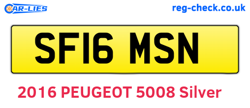 SF16MSN are the vehicle registration plates.
