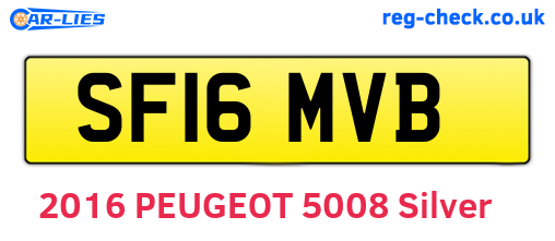 SF16MVB are the vehicle registration plates.