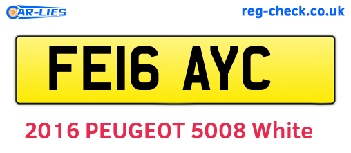 FE16AYC are the vehicle registration plates.