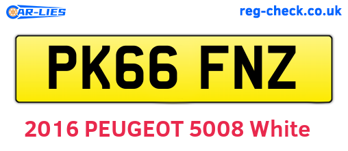 PK66FNZ are the vehicle registration plates.