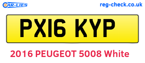 PX16KYP are the vehicle registration plates.