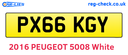PX66KGY are the vehicle registration plates.