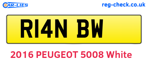 R14NBW are the vehicle registration plates.